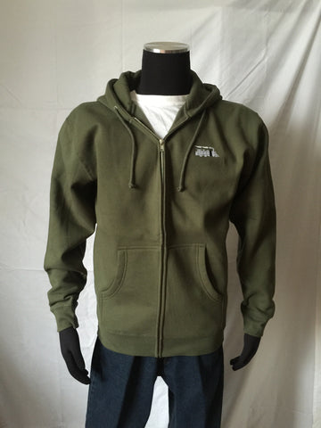 (Men -T-) Army Green Train Lovers Zip Up